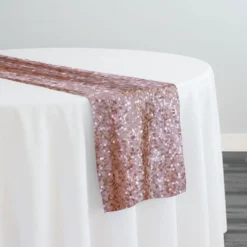 Taffeta Sequins Table Runner in Blush