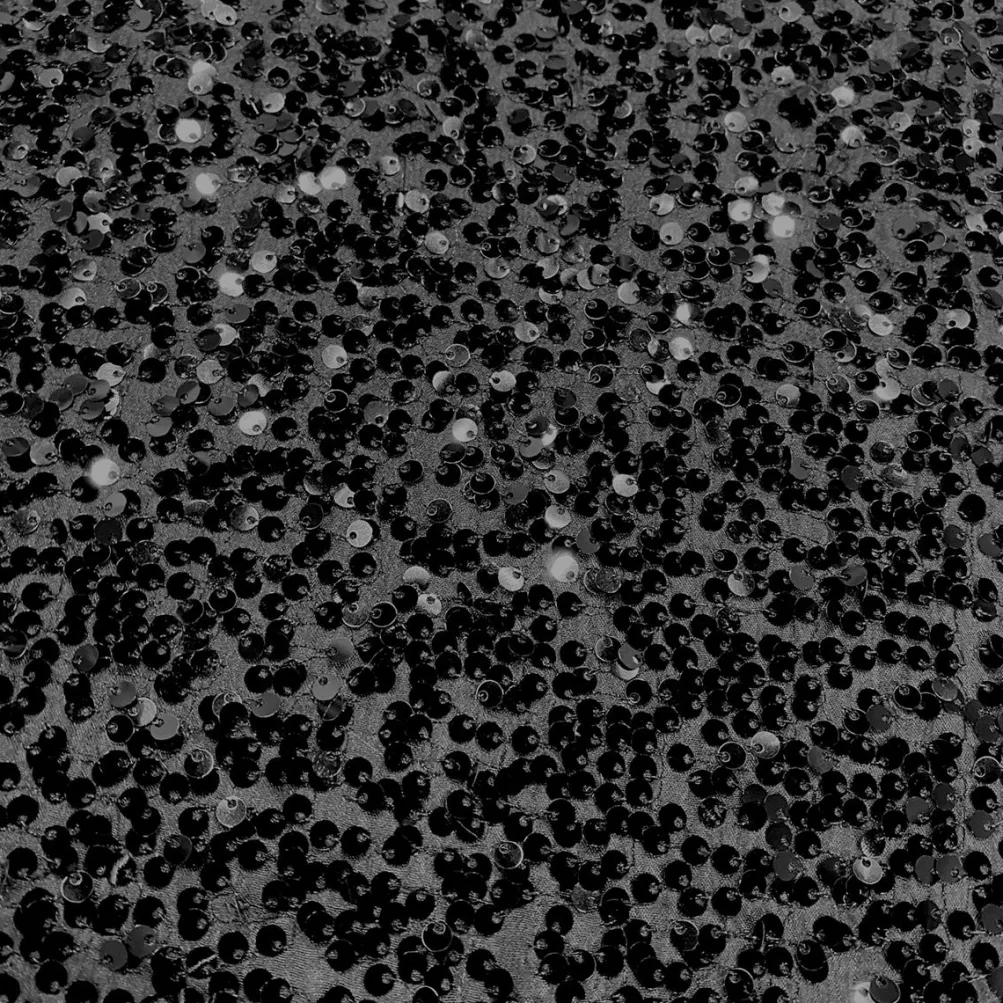 Taffeta Sequins Table Runner in Black