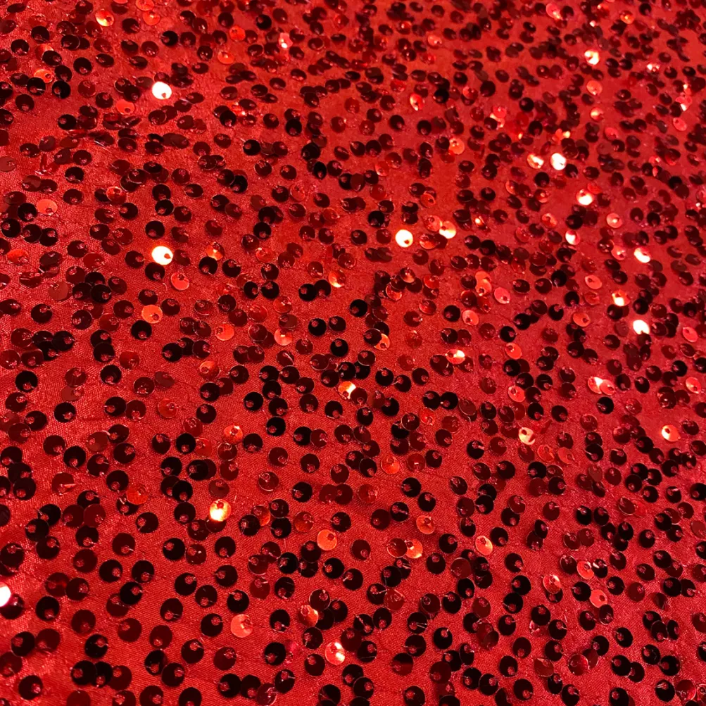 Taffeta Sequins Table Runner in Red