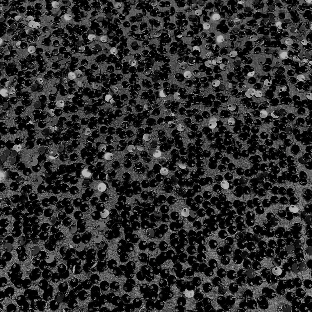Taffeta Sequins (w/ Poly Lining) Table Napkin in Black