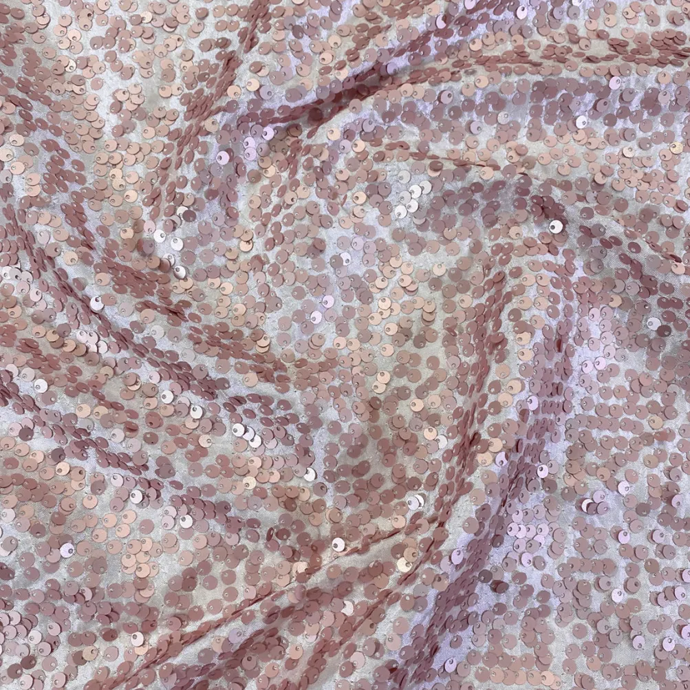 Taffeta Sequins (w/ Poly Lining) Table Napkin in Blush Matte