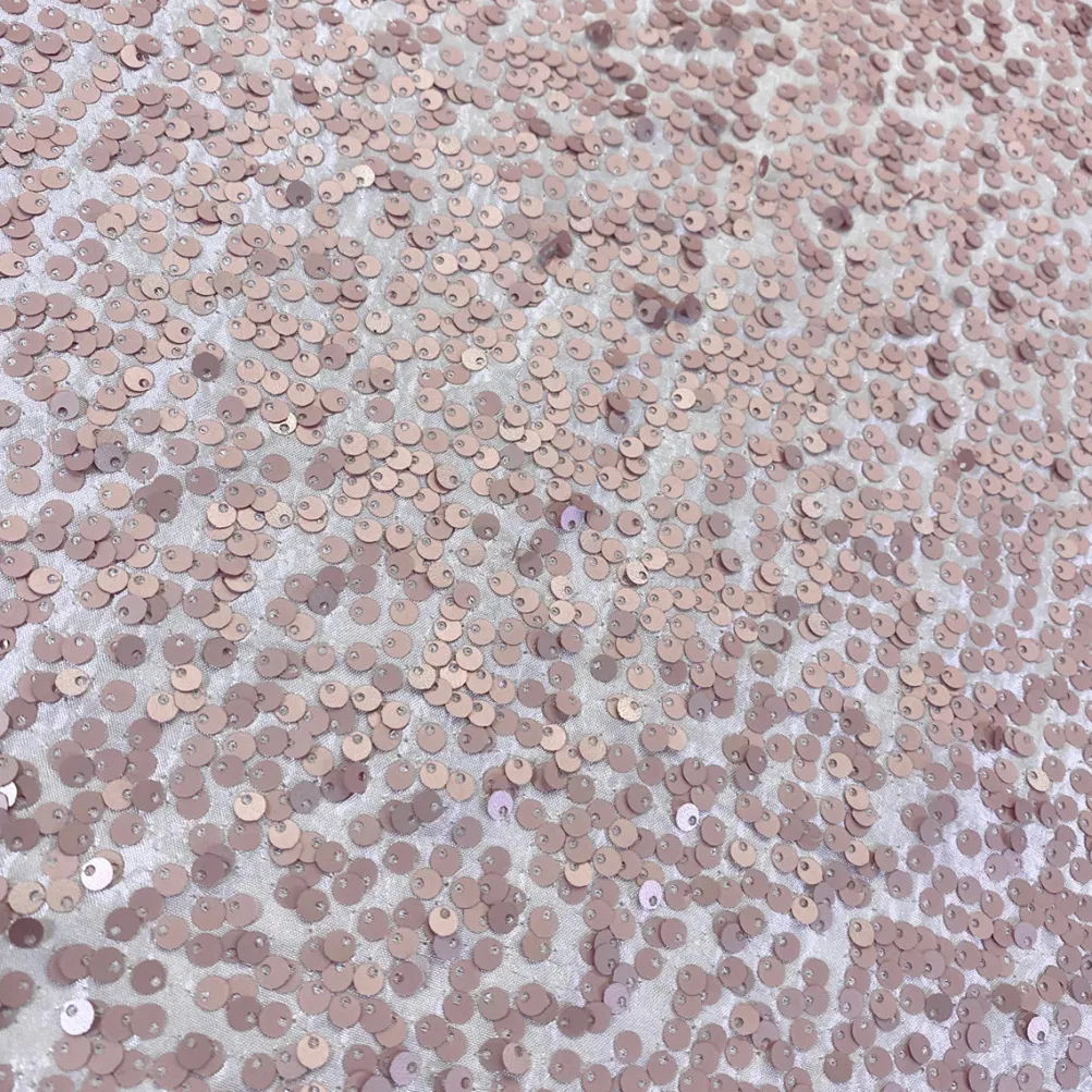 Taffeta Sequins (w/ Poly Lining) Table Napkin in Blush Matte