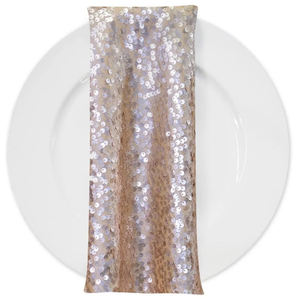 Taffeta Sequins (w/ Poly Lining) Table Napkin in Champagne