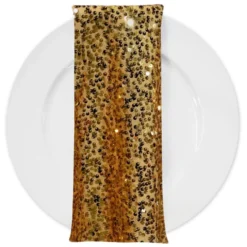 Taffeta Sequins (w/ Poly Lining) Table Napkin in Gold