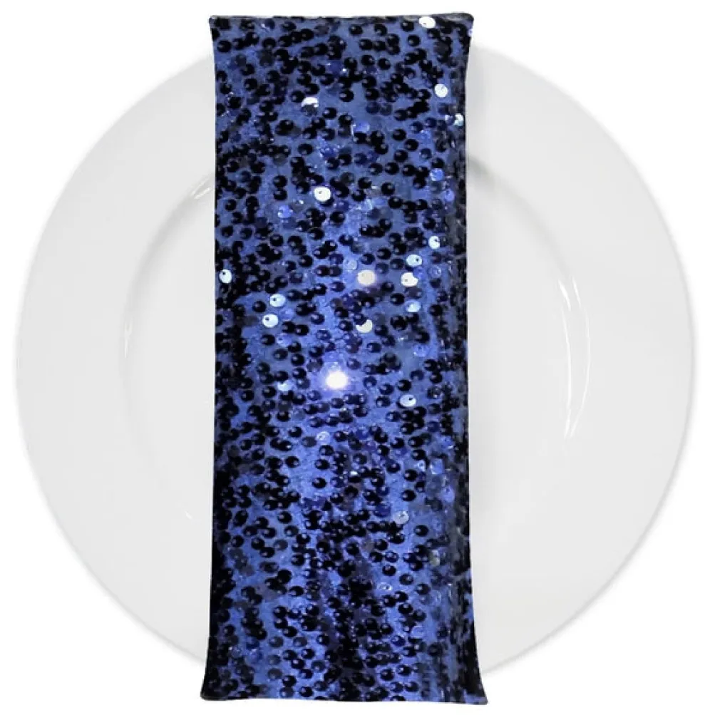 Taffeta Sequins (w/ Poly Lining) Table Napkin in Navy