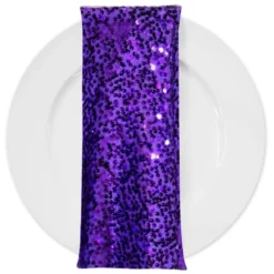 Taffeta Sequins (w/ Poly Lining) Table Napkin in Purple