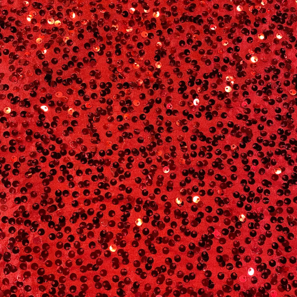 Taffeta Sequins (w/ Poly Lining) Table Napkin in Red