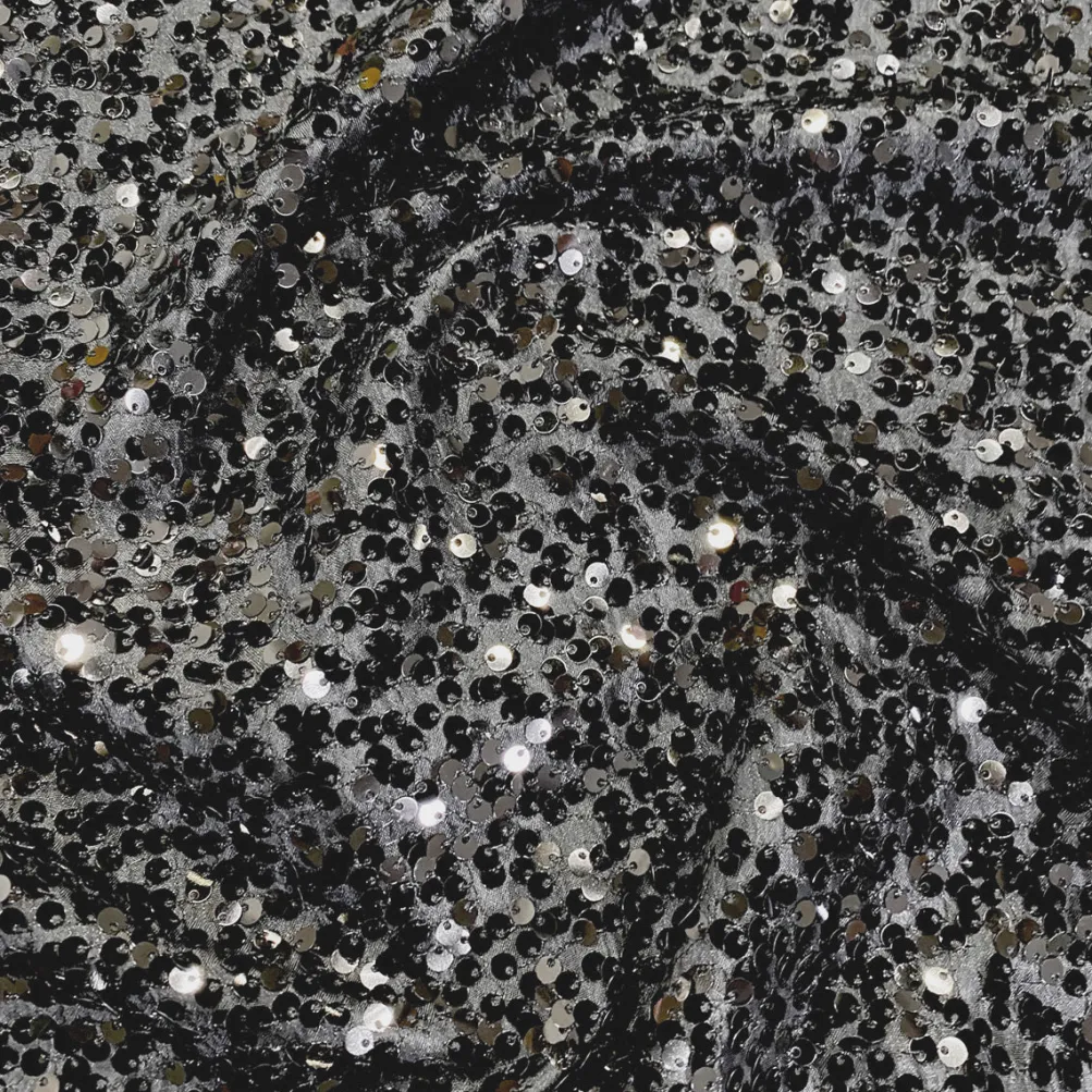 Taffeta Sequins (w/ Poly Lining) Table Napkin in Charcoal