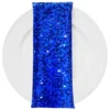 Taffeta Sequins (w/ Poly Lining) Table Napkin in Royal