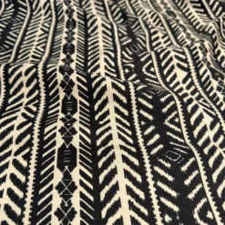 Topaz (Poly Print) Table Linen in Black / Taupe