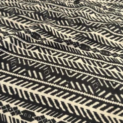 Topaz (Poly Print) Table Runner in Black / Taupe