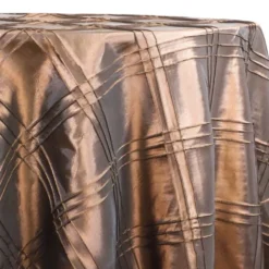 Triple Pleat Pintuck Table Linen in Chocolate