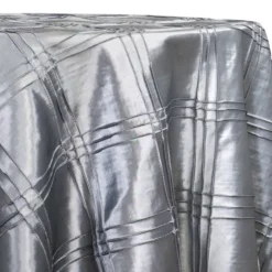 Triple Pleat Pintuck Table Linen in Charcoal