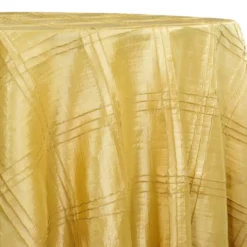 Triple Pleat Pintuck Table Linen in Gold