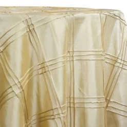 Triple Pleat Pintuck Table Linen in Ivory