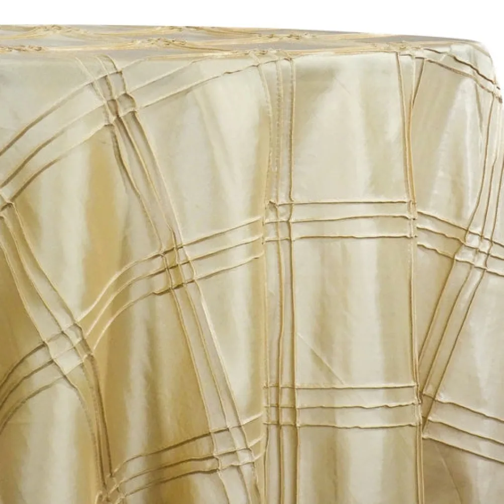 Triple Pleat Pintuck Table Linen in Ivory