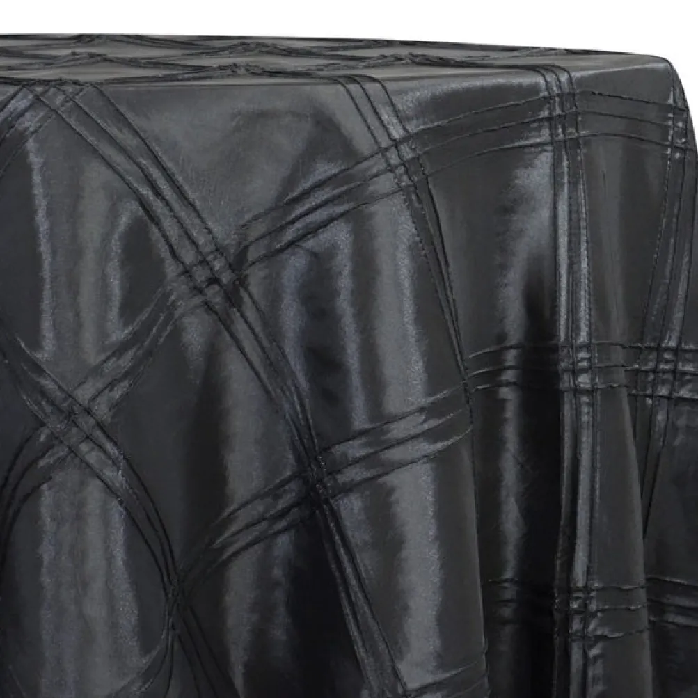 Triple Pleat Pintuck Table Linen in Black
