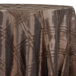 Triple Pleat Pintuck Table Linen in Brown