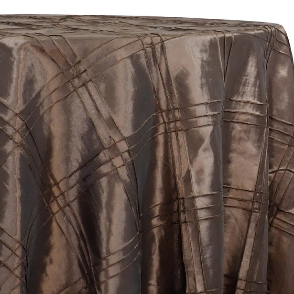 Triple Pleat Pintuck Table Linen in Brown