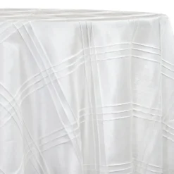 Triple Pleat Pintuck Table Linen in White