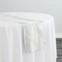 Triple Pleat Pintuck Table Runner in White