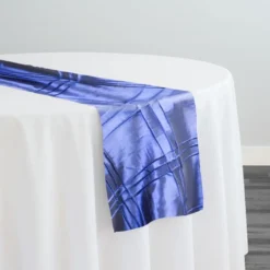 Triple Pleat Pintuck Table Runner in Navy