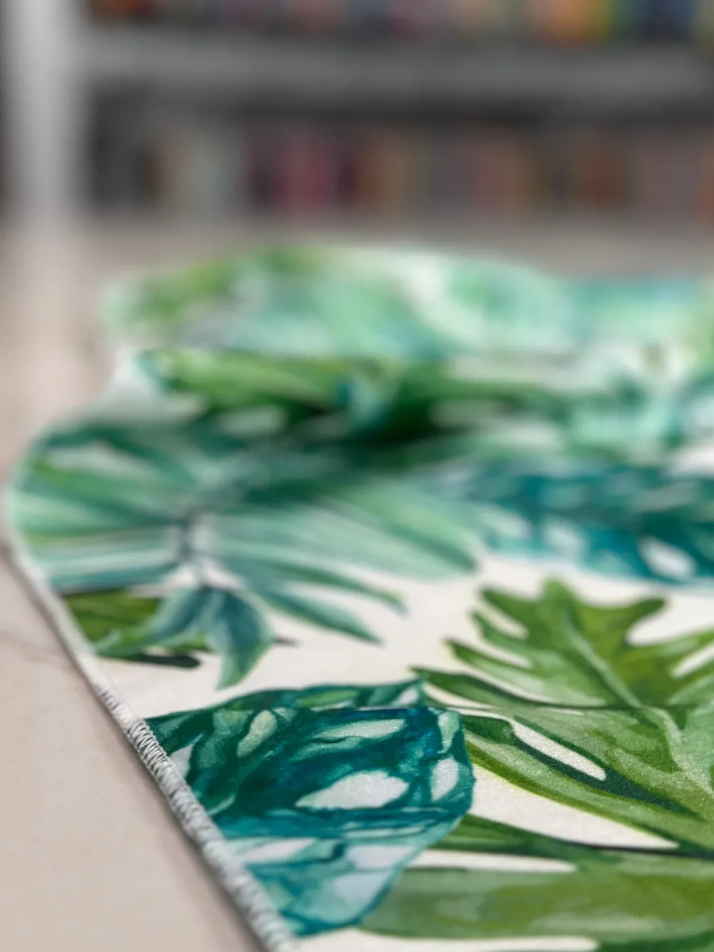 Tropical Print (Dupioni) Table Linen in Green