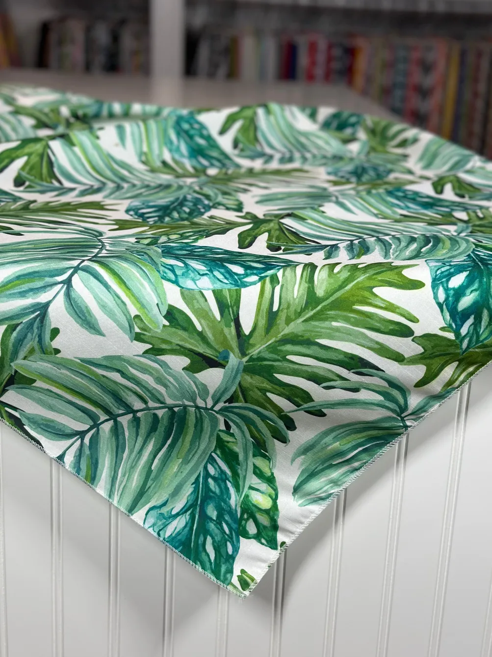 Tropical Print (Dupioni) Table Linen in Green