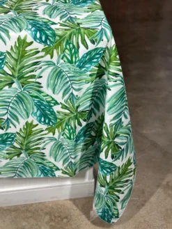 Tropical Print (Dupioni) Table Linen in Green