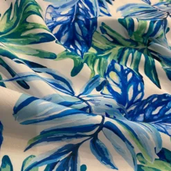Tropical Print (Dupioni) Table Linen in Blue