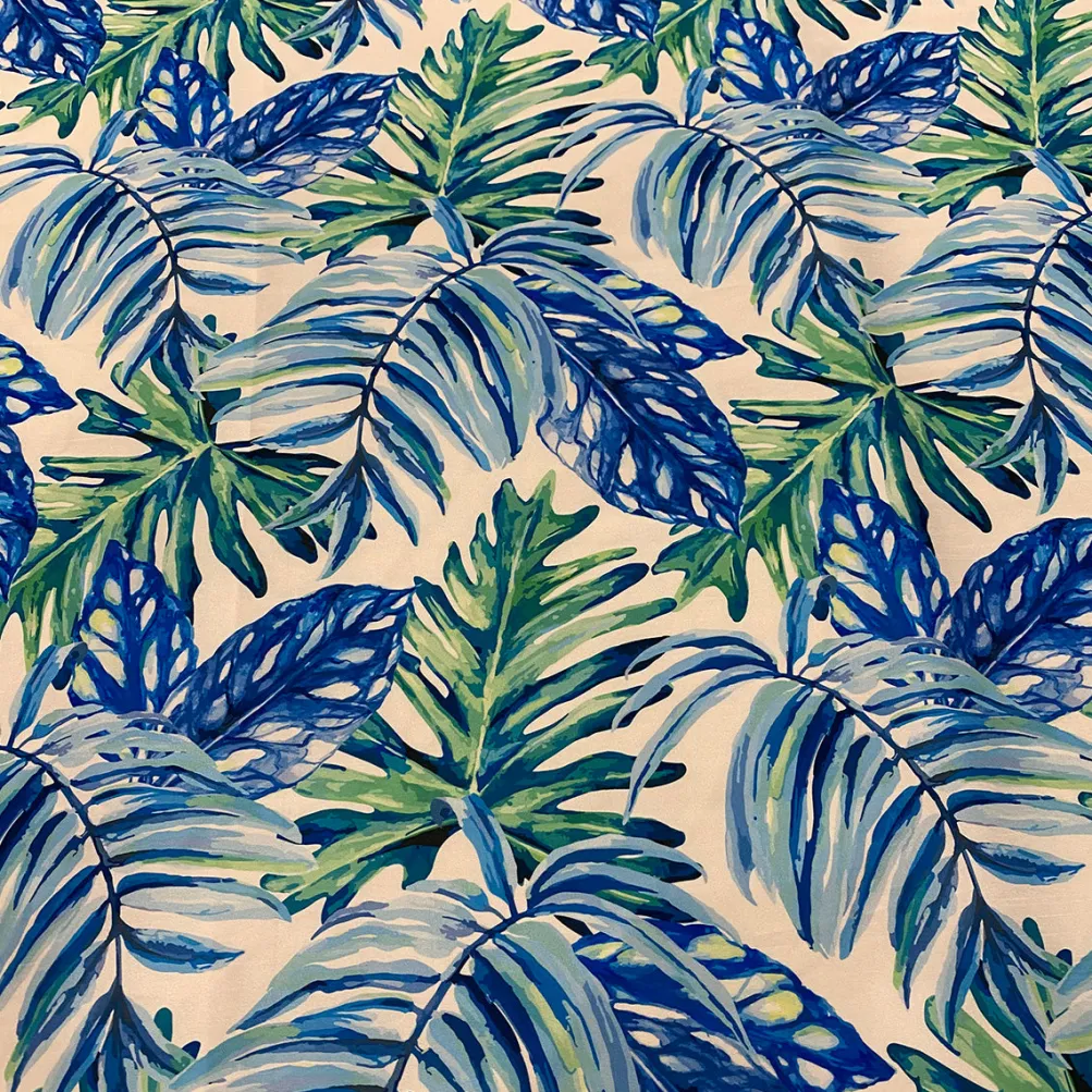 Tropical Print (Dupioni) Table Linen in Blue