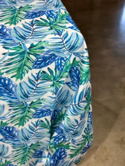 Tropical Print (Dupioni) Table Linen in Blue