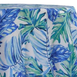 Tropical Print (Dupioni) Table Linen in Blue