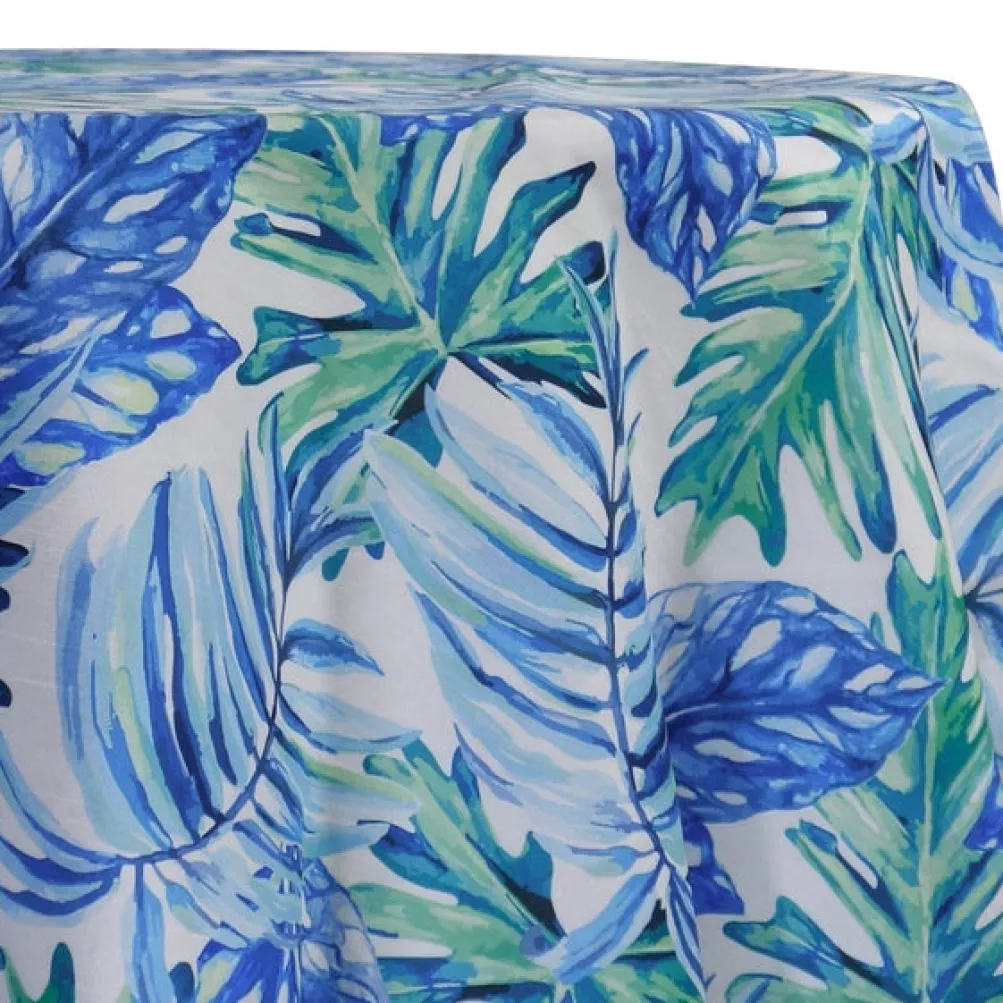 Tropical Print (Dupioni) Table Linen in Blue