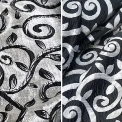 Tuscany Jacquard (Reversible) Table Linen in Black and Silver