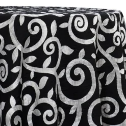 Tuscany Jacquard (Reversible) Table Linen in Black and Silver