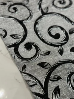 Tuscany Jacquard (Reversible) Table Linen in Black and Silver