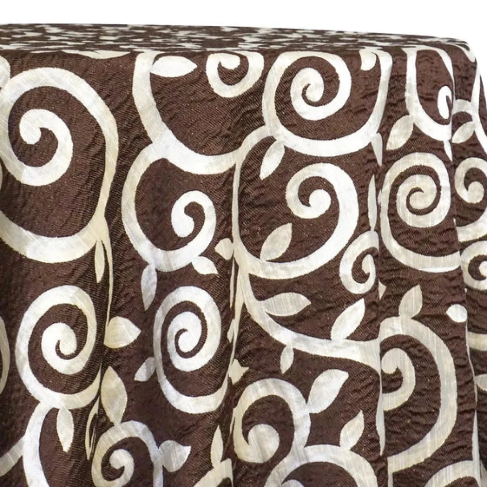 Tuscany Jacquard (Reversible) Table Linen in Brown and Taupe