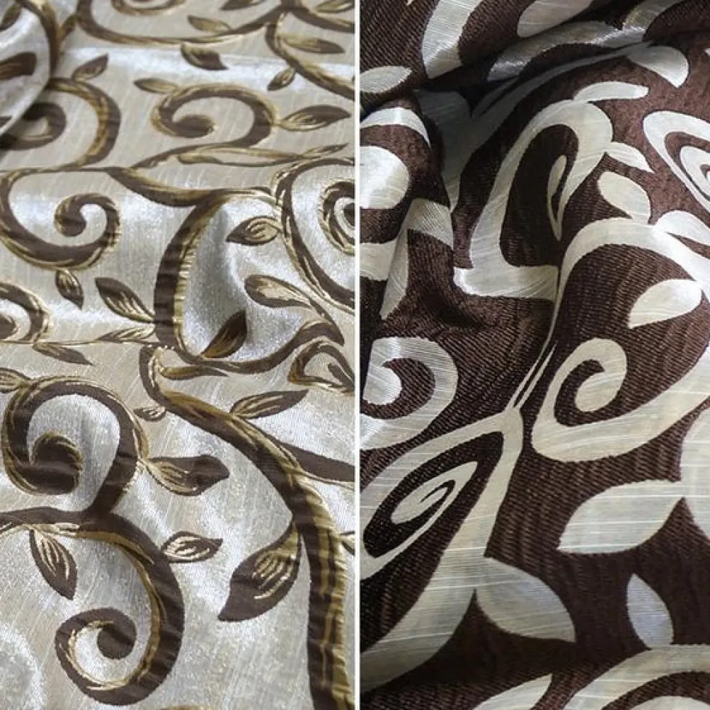 Tuscany Jacquard (Reversible) Table Linen in Brown and Taupe