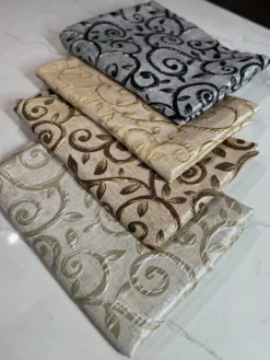 Tuscany Jacquard (Reversible) Table Linen in Brown and Taupe