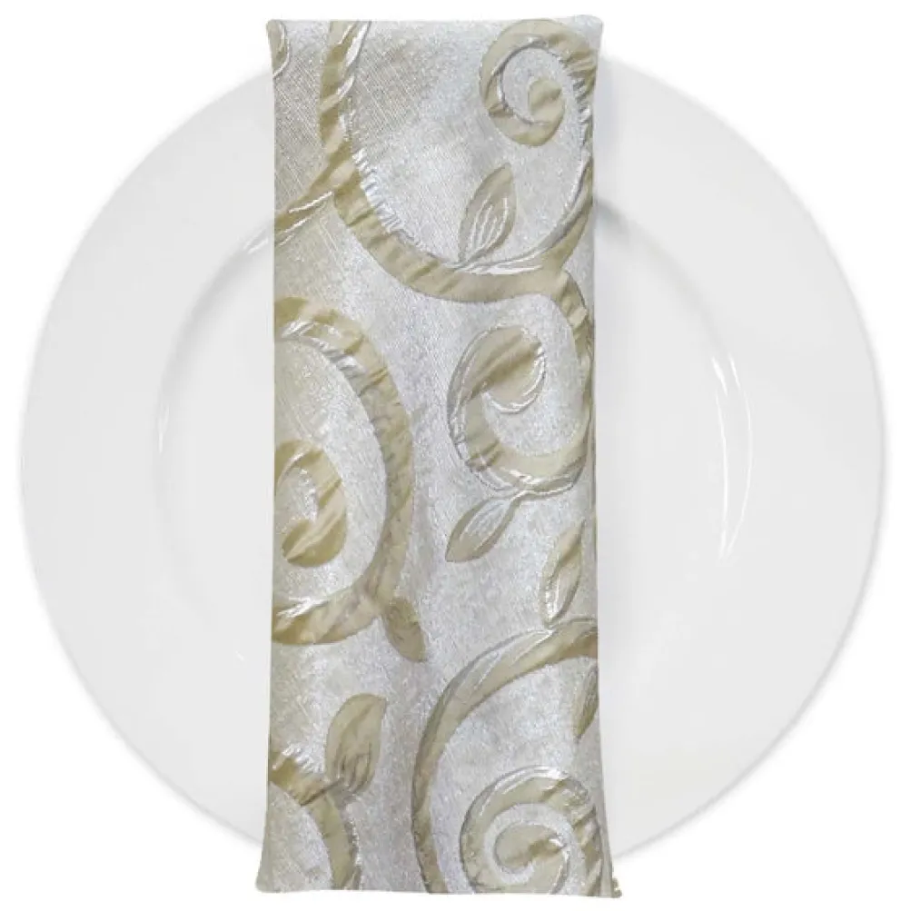Tuscany Jacquard (Reversible) Table Napkin in Ivory