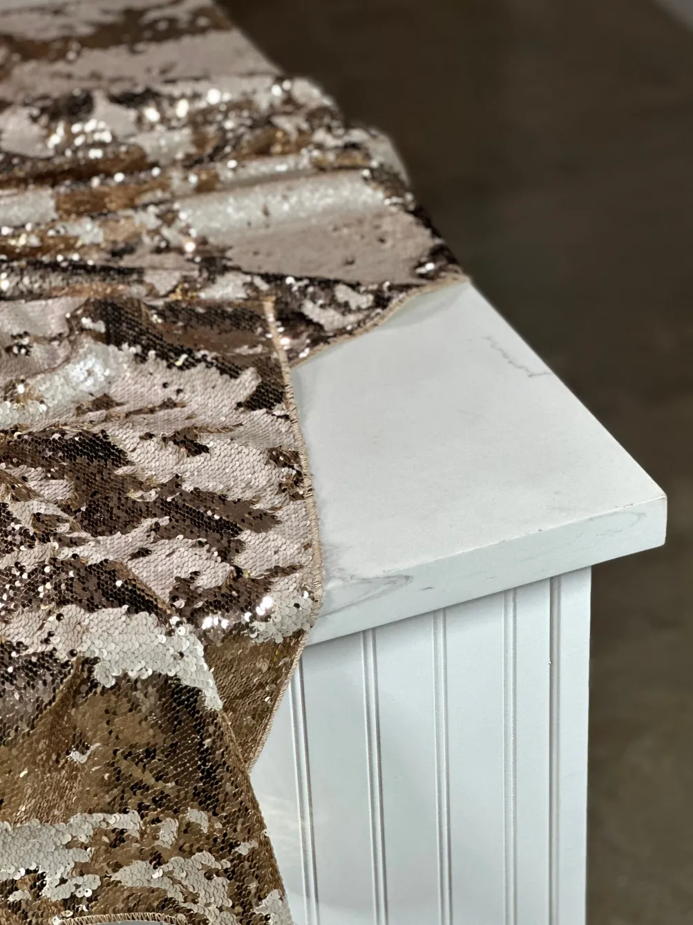 Two-Tone Sequins Table Linen in Champagne and Matte