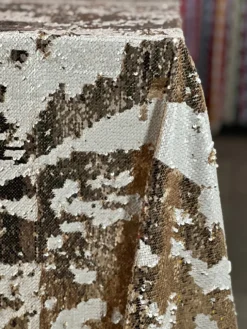 Two-Tone Sequins Table Linen in Champagne and Matte