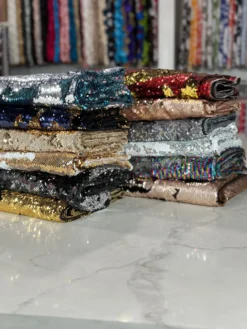 Two-Tone Sequins Table Linen in Champagne and Matte