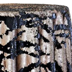 Two-Tone Sequins Table Linen in Champagne and Black