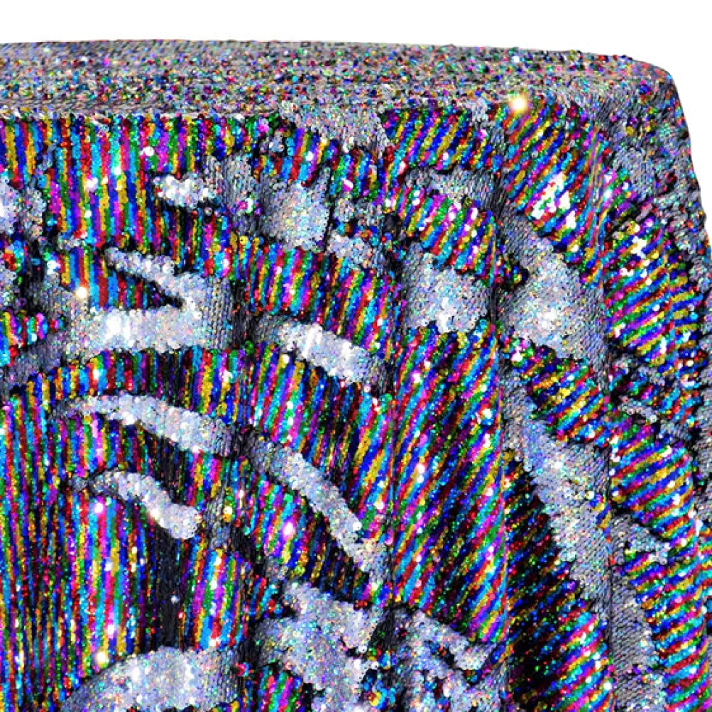 Two-Tone Sequins Table Linen in Rainbow