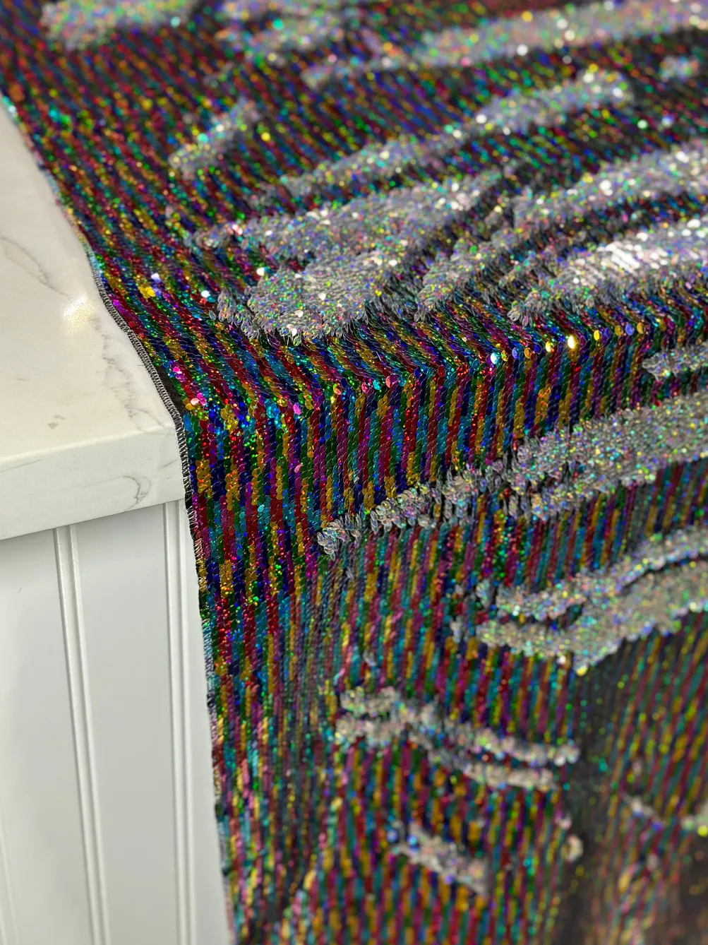 Two-Tone Sequins Table Linen in Rainbow