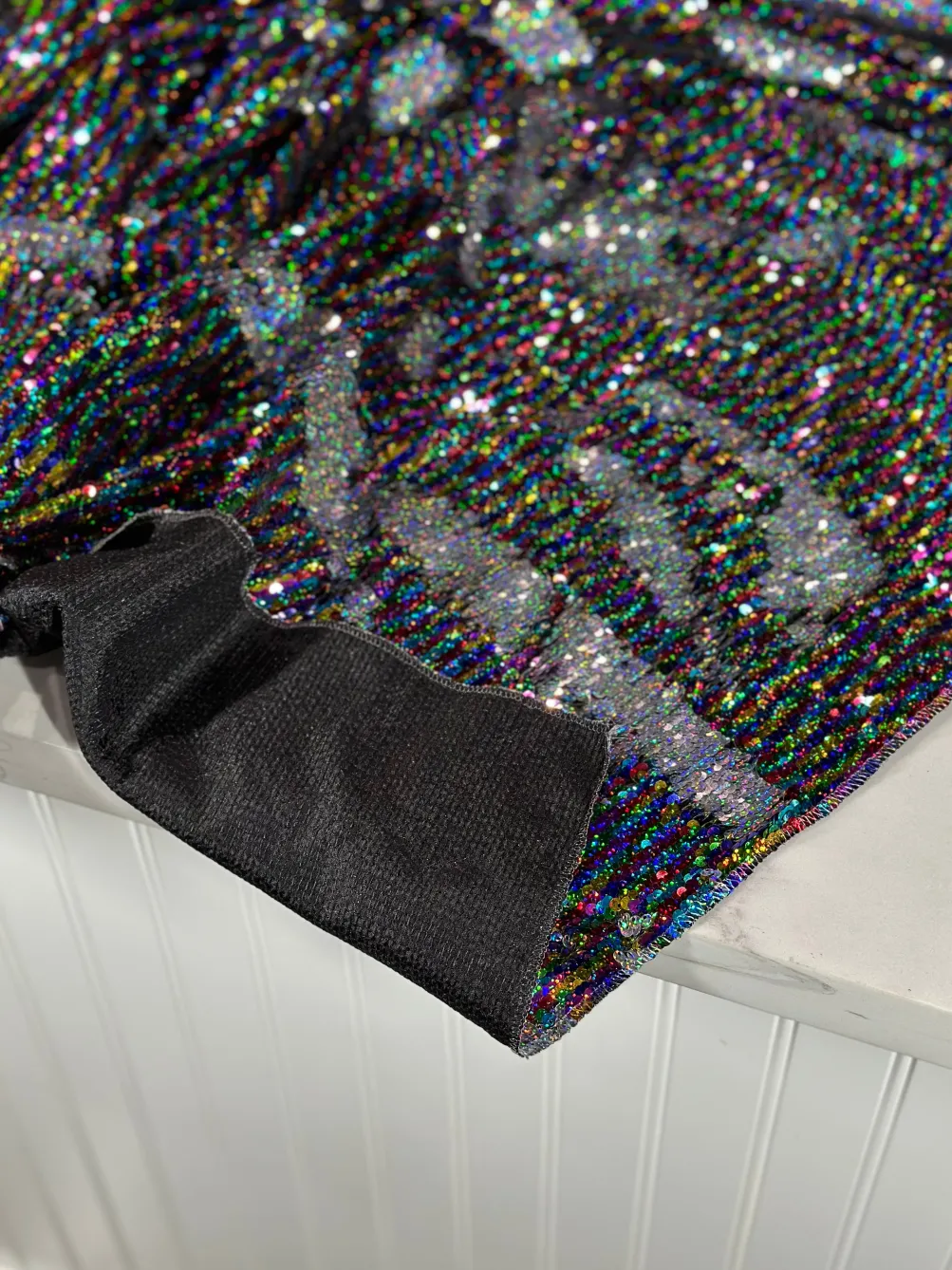 Two-Tone Sequins Table Linen in Rainbow