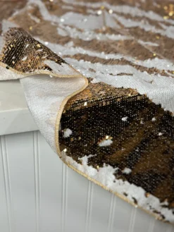 Two-Tone Sequins Table Linen in Gold and White