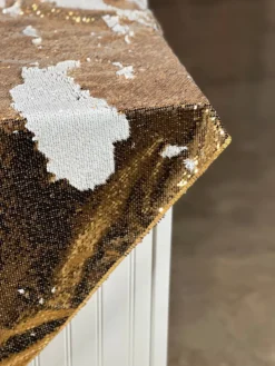 Two-Tone Sequins Table Linen in Gold and White
